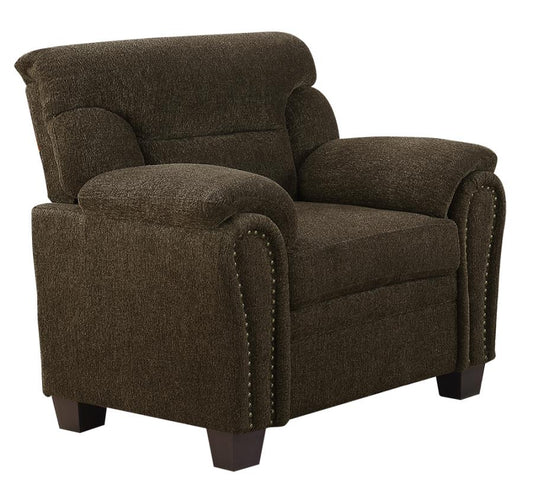 Clemintine - Clemintine Upholstered Chair with Nailhead Trim Brown