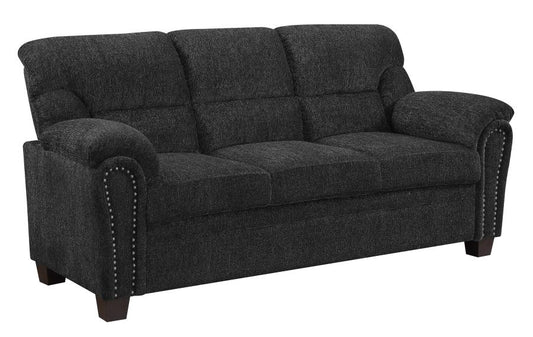 Clemintine - Clemintine Upholstered Sofa with Nailhead Trim Graphite