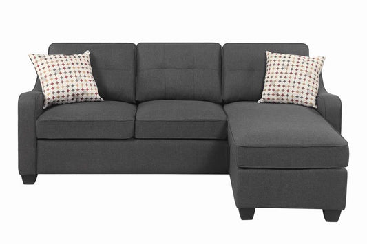Nicolette - Nicolette Upholstered Tufted Sectional Dark Grey