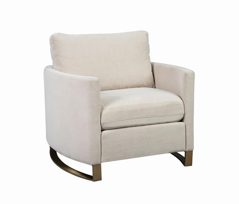 Corliss - Corliss Upholstered Arched Arms Chair Beige