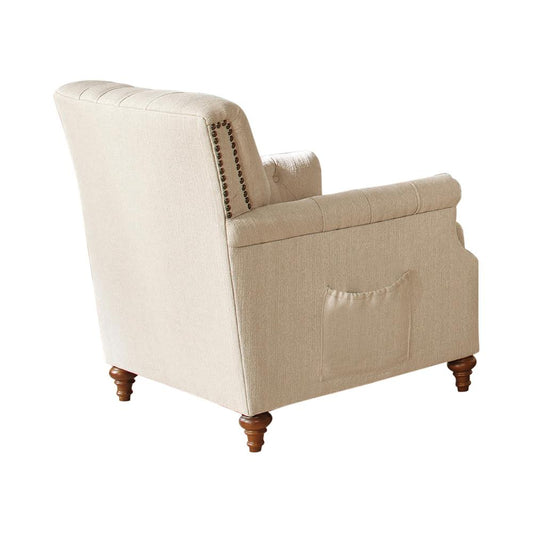Shelby - Shelby Chair with Nailhead Trim Beige and Brown