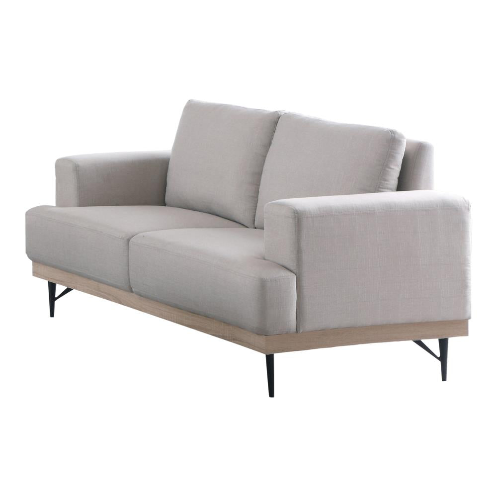 Kester - Kester Recessed Track Arm Loveseat Beige