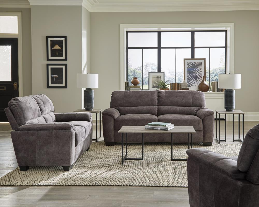 Hartsook - Hartsook 2-piece Pillow Top Arm Living Room Set Charcoal Grey