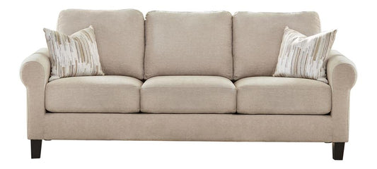 Nadine - Nadine Upholstered Round Arm Sofa Oatmeal