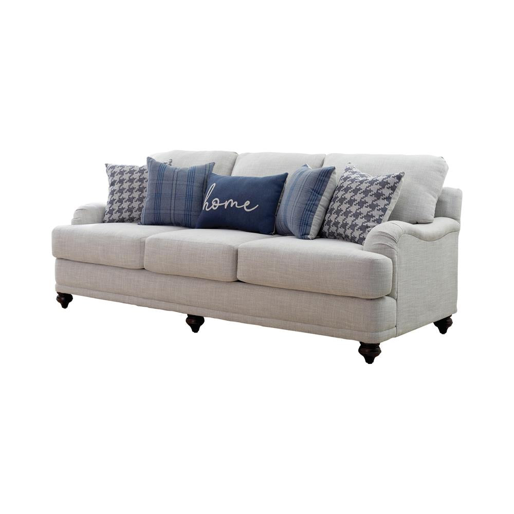 Glenn - Glenn Recessed Arms Sofa Light Grey