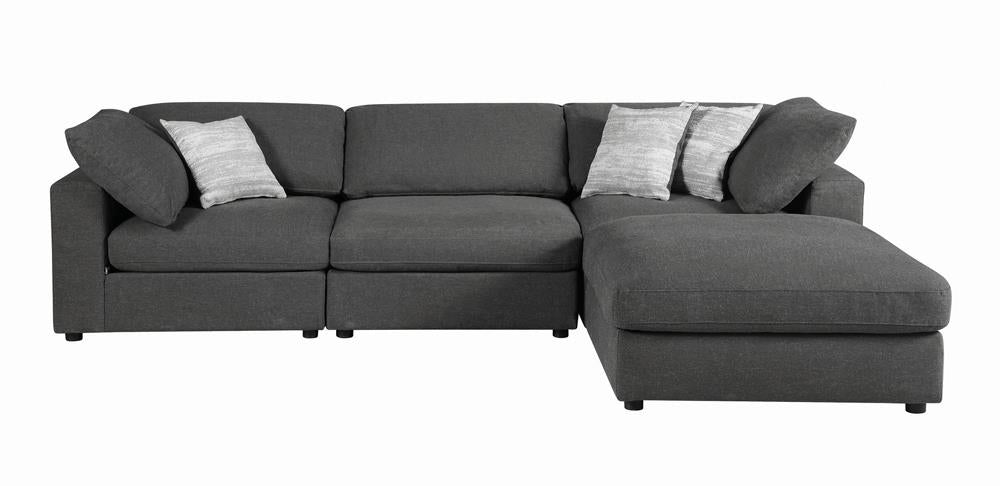 Serene - Serene Upholstered Armless Chair Charcoal