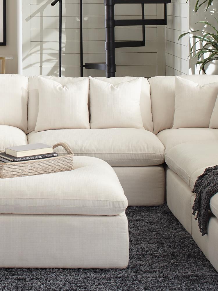 Hobson - Hobson Cushion Back Armless Chair Off-White