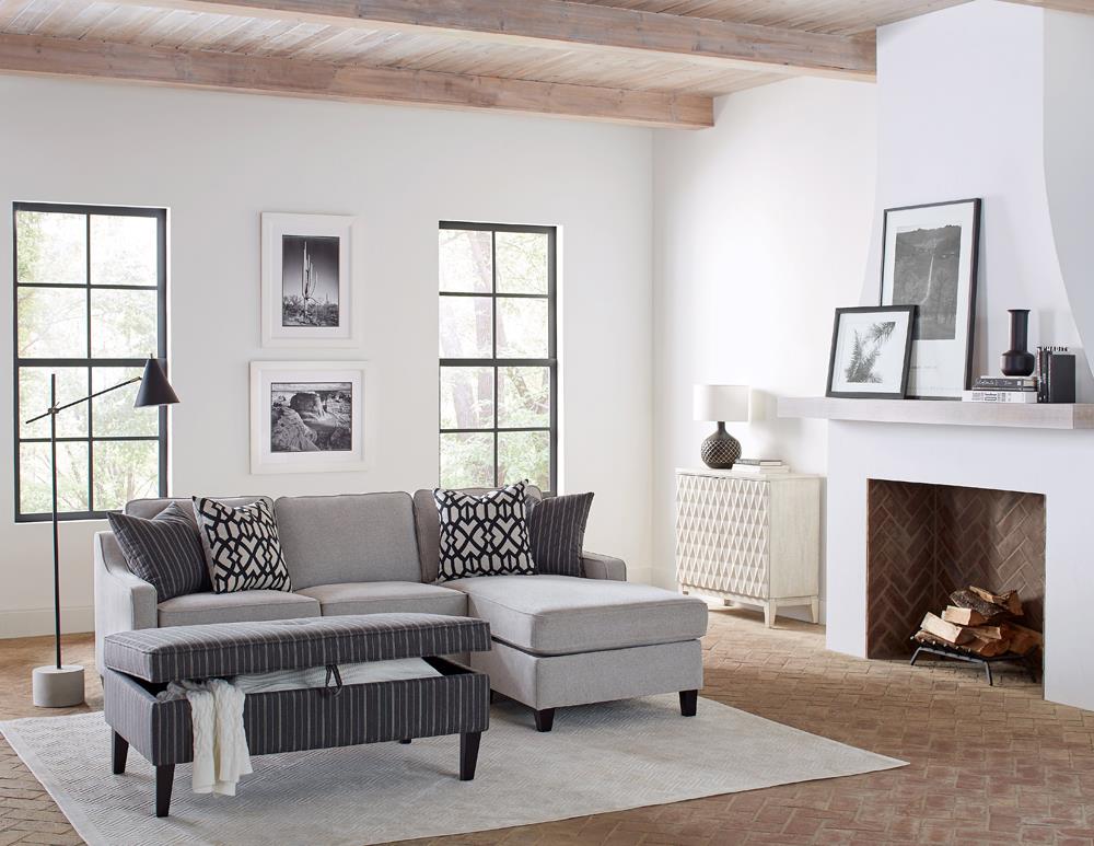 Luanne - Luanne Upholstered Cushion Back Sectional Grey