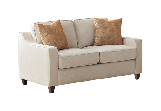 Christine - Christine Upholstered Cushion Back Loveseat Beige