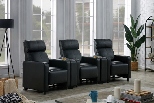 Toohey - Toohey Upholstered Tufted Recliner Living Room Set Black