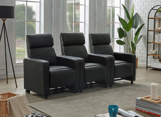Toohey - Toohey Upholstered Tufted Recliner Living Room Set Black