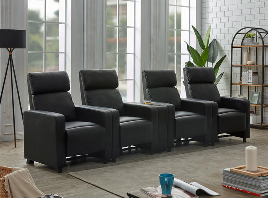 Toohey - Toohey Upholstered Tufted Recliner Living Room Set Black
