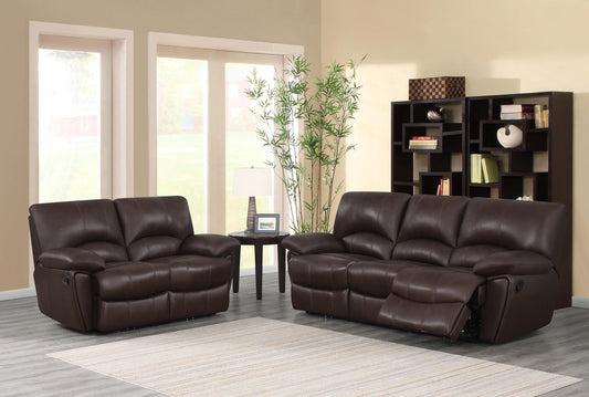 Clifford - Clifford Upholstered Pillow Top Arm Living Room Set Chocolate Brown
