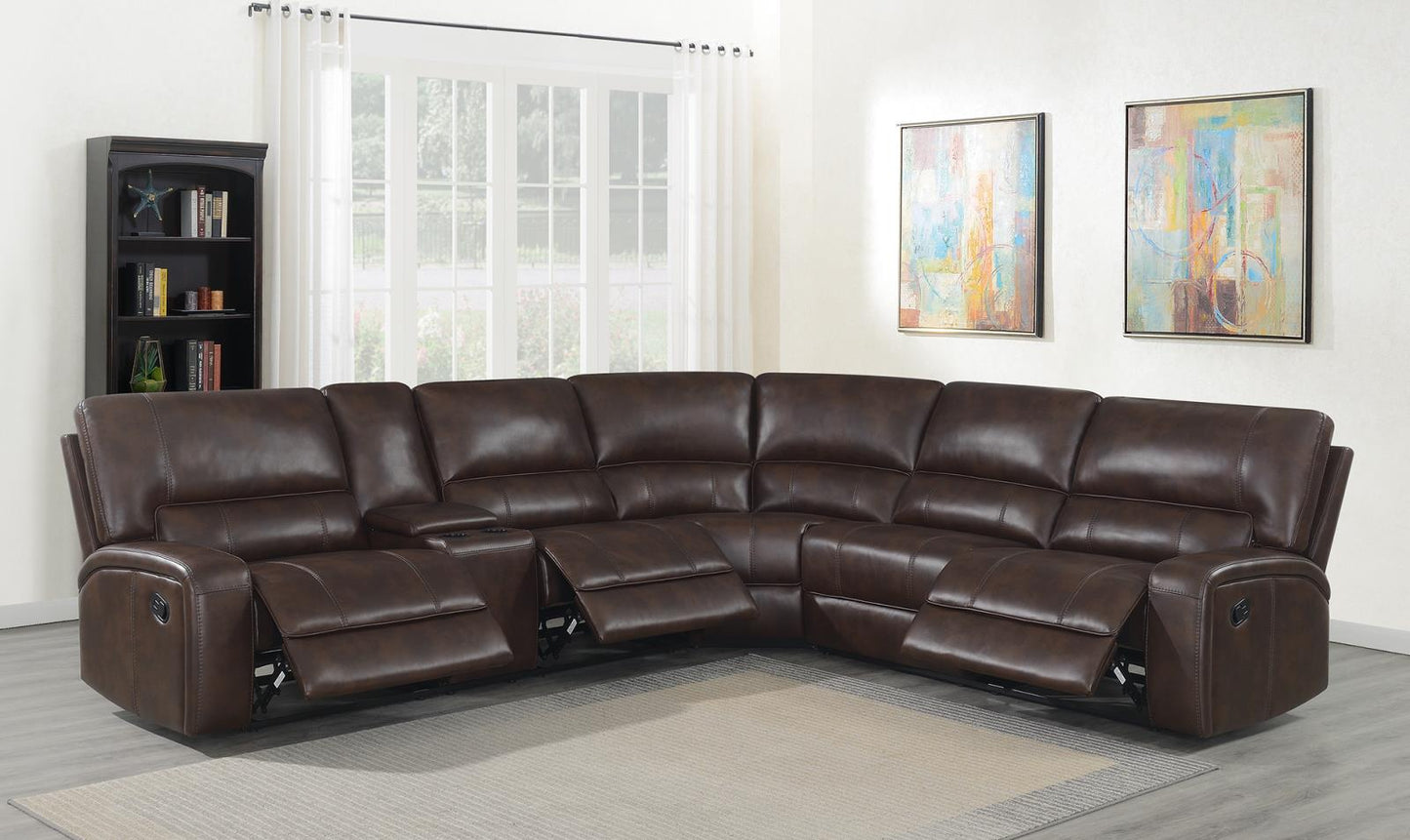 Brunson - Brunson 3-piece Upholstered Motion Sectional Brown