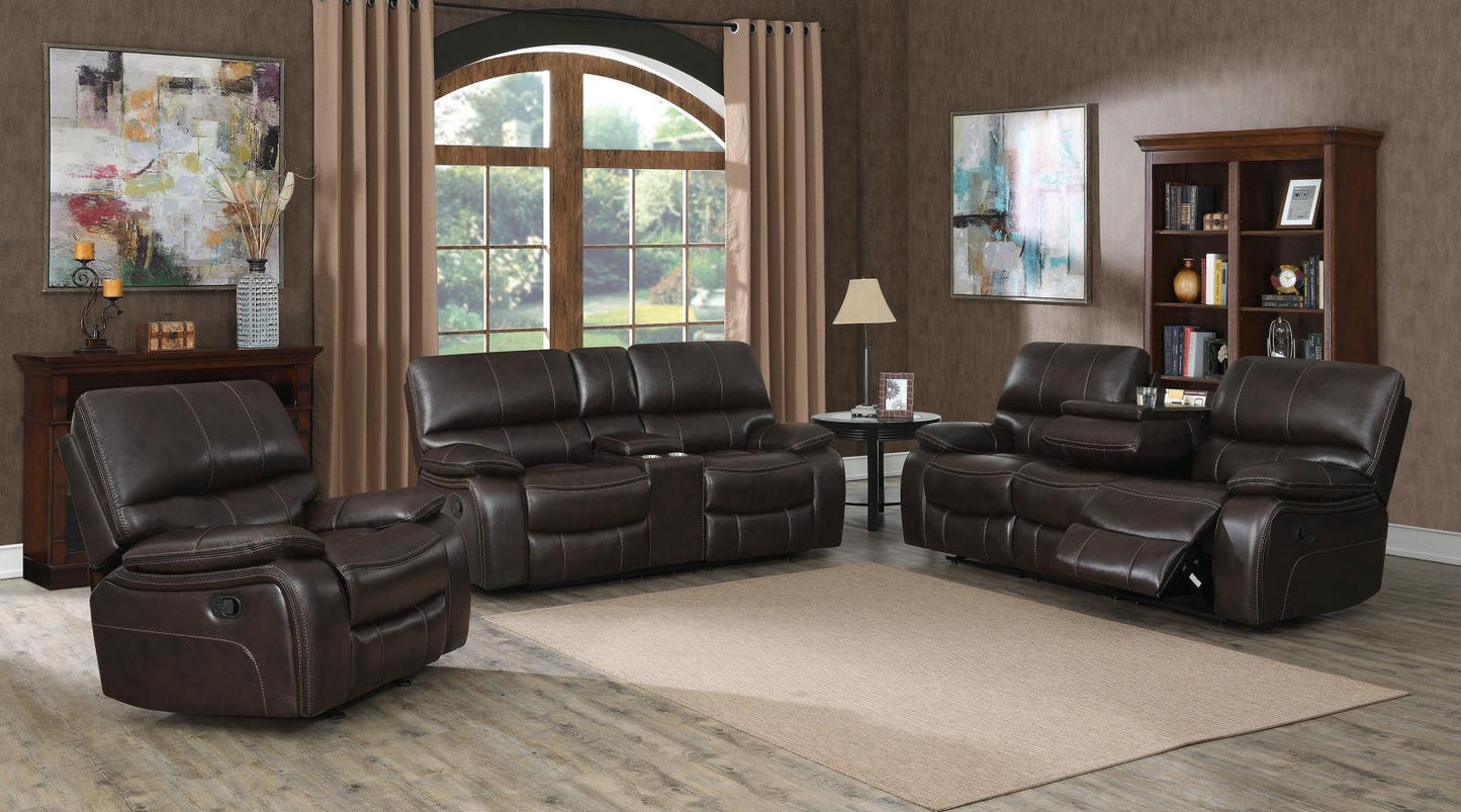 Willemse - Willemse Motion Loveseat with Console Dark Brown