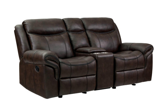 Sawyer - Sawyer Glider Loveseat with Console Cocoa