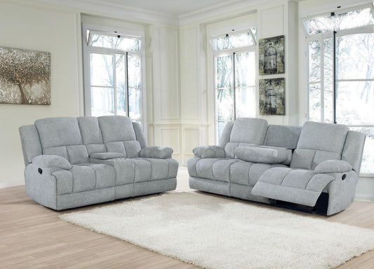 Waterbury - Waterbury 2-piece Pillow Top Arm Motion Living Room Set Grey