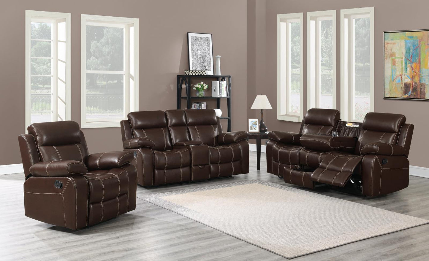 Myleene - Myleene Motion Sofa with Drop-down Table Chestnut