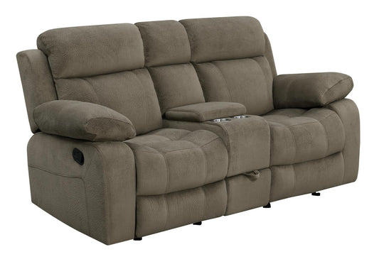 Myleene - Myleene Glider Loveseat with Console Mocha