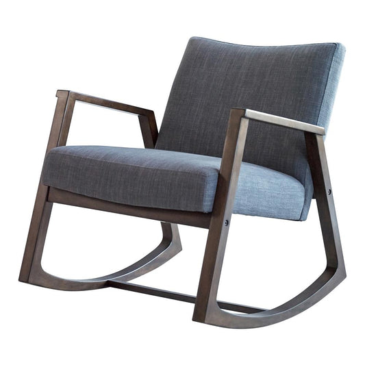 Gianna - Upholstered Rocking Chair with Wooden Arm Grey and Walnut