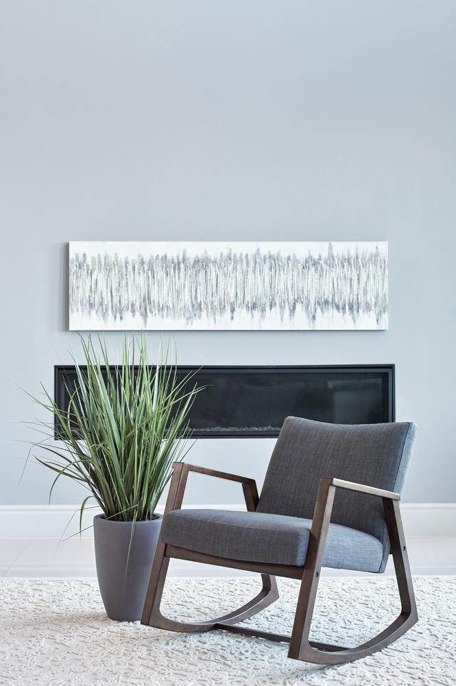 Gianna - Upholstered Rocking Chair with Wooden Arm Grey and Walnut