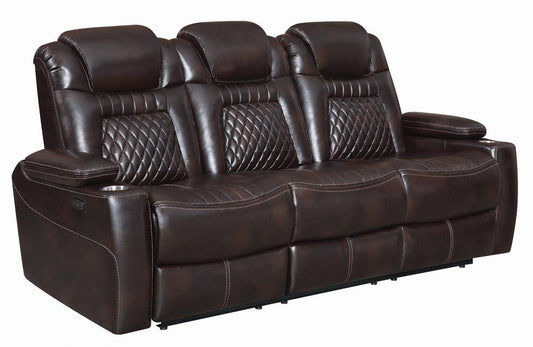 Korbach - Korbach Upholstered Power^2 Sofa Espresso