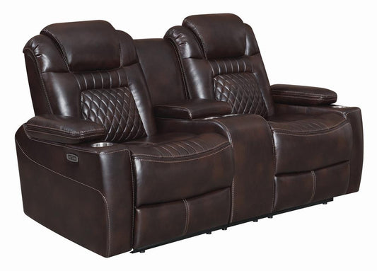 Korbach - Korbach Upholstered Power^2 Loveseat Espresso
