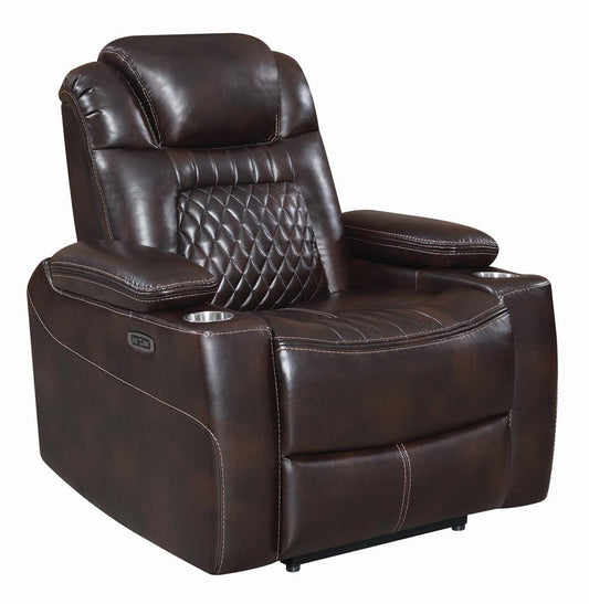 Korbach - Korbach Upholstered Power^2 Recliner Espresso