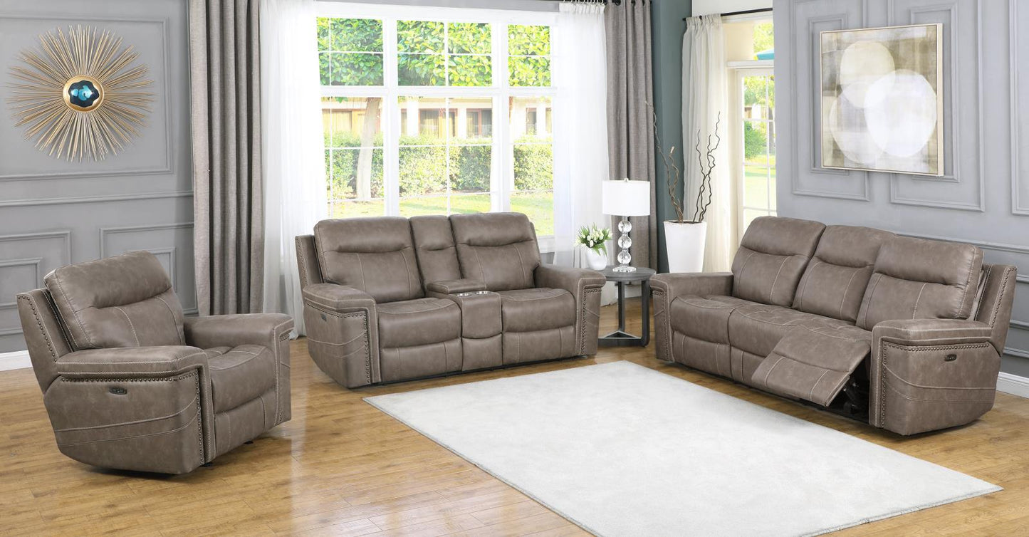 Wixom - Wixom Cushion Back Power^2 Sofa Taupe