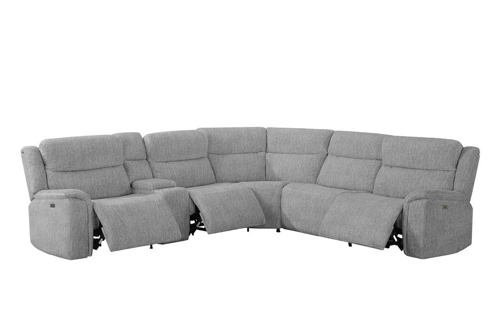 Wagner - Wagner 6-piece Modular Power^2 Sectional Light Grey