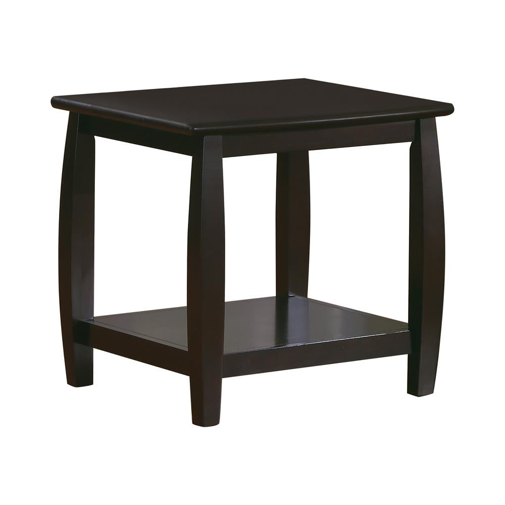 Dixon - Dixon Square End Table with Bottom Shelf Espresso