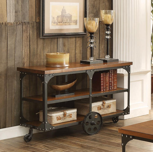Shepherd - Shepherd Sofa Table with 2-shelf Rustic Brown