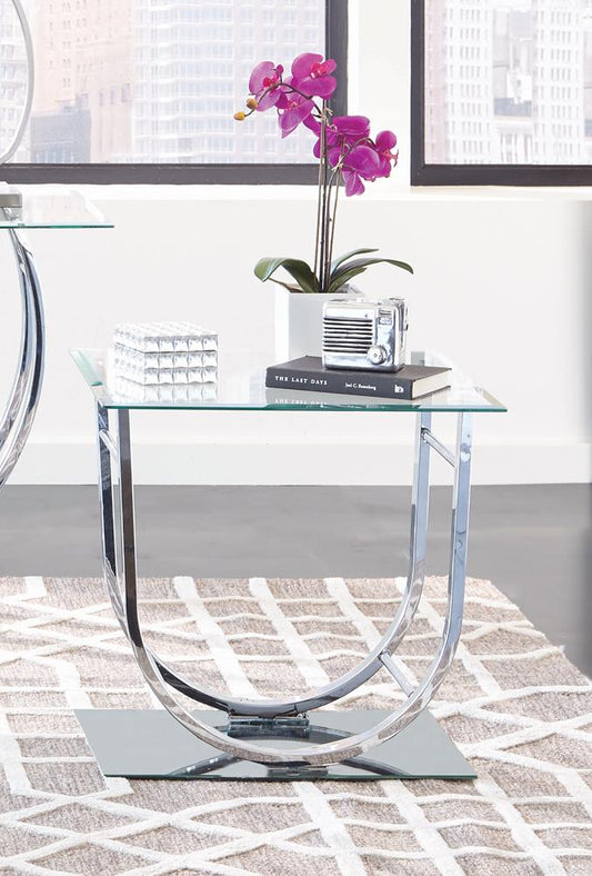 Danville - Danville U-shaped End Table Chrome