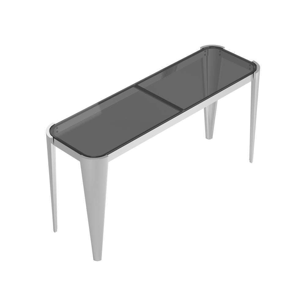 Desmond - Rectangle Glass Top Sofa Table Silver and Grey