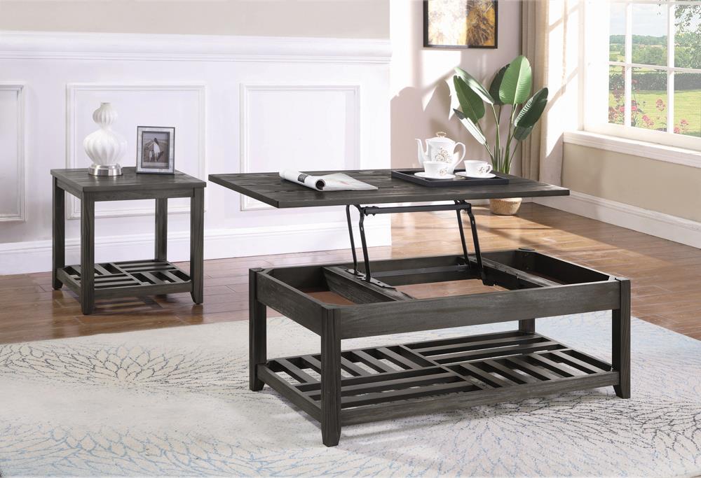 Cliffview - Cliffview Lift Top Coffee Table with Storage Cavities Grey