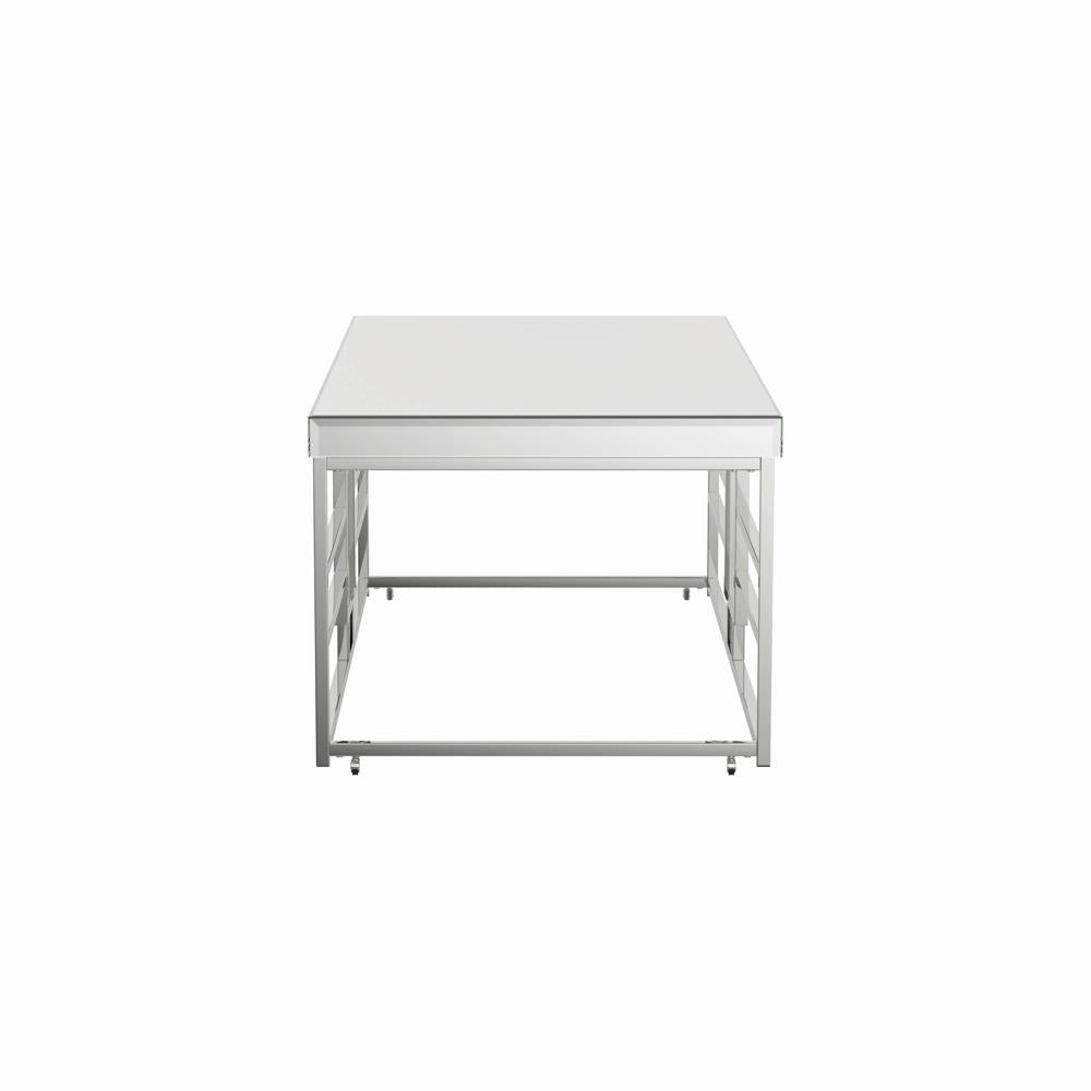 Dafina - Dafina Geometric Frame Rectangular Coffee Table Chrome