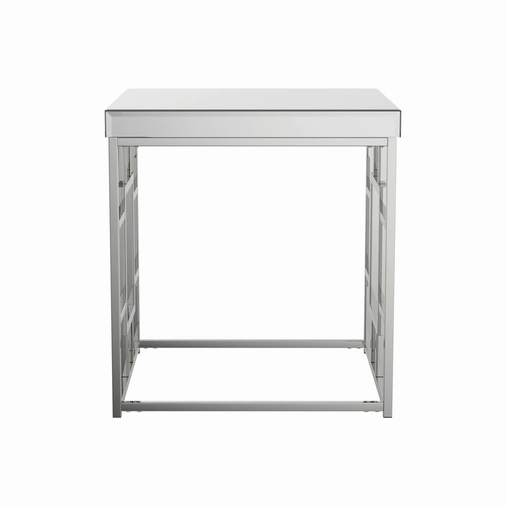 Dafina - Dafina Geometric Frame Square End Table Chrome