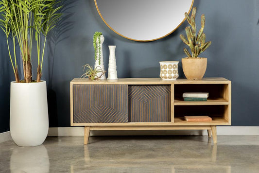 Juno - TV Console with Sliding Doors Natural