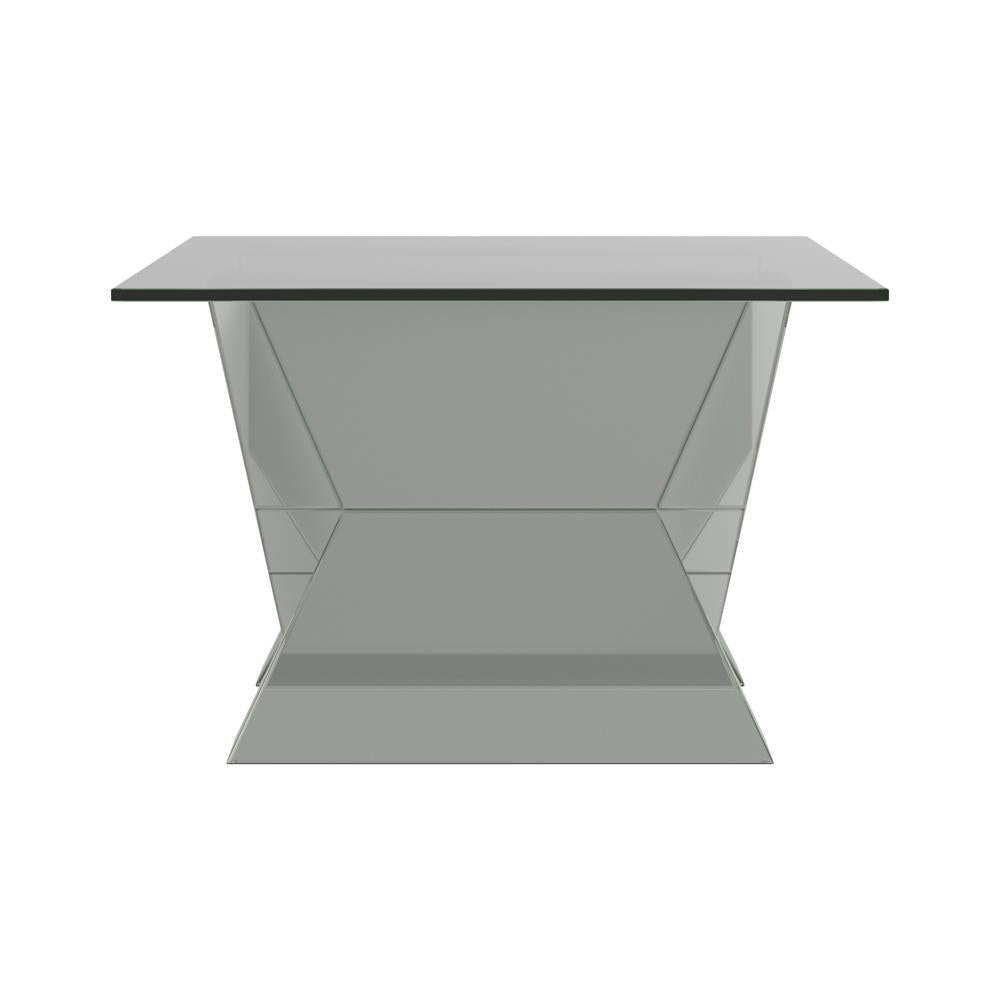 Taffeta - Taffeta V-shaped Coffee Table with Glass Top Silver