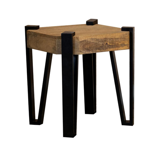 Winston - Winston Wooden Square Top End Table Natural and Matte Black