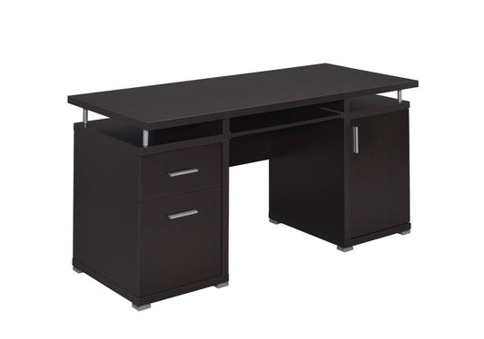 Tracy - Tracy 2-drawer Computer Desk Cappuccino
