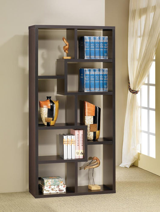 Theo - Theo 10-shelf Bookcase Cappuccino