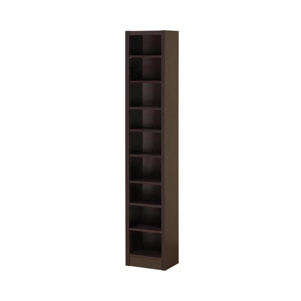 Eliam - Eliam Rectangular Bookcase with 2 Fixed Shelves Cappuccino