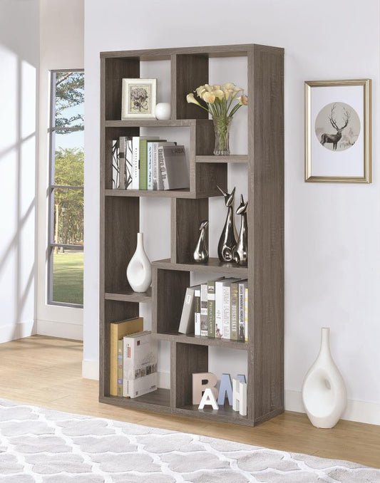 Theo - Theo 10-shelf Bookcase Weathered Grey