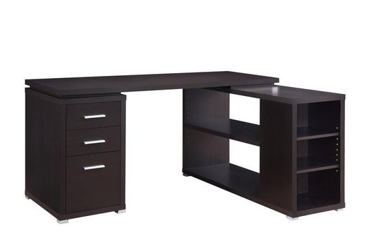 Yvette - Yvette L-shape Office Desk Cappuccino