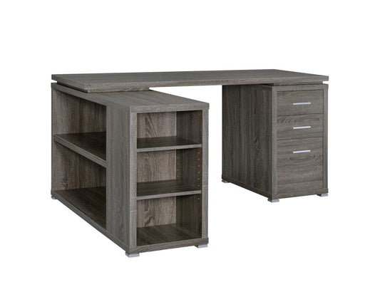 Yvette - Yvette L-shape Office Desk Weathered Grey