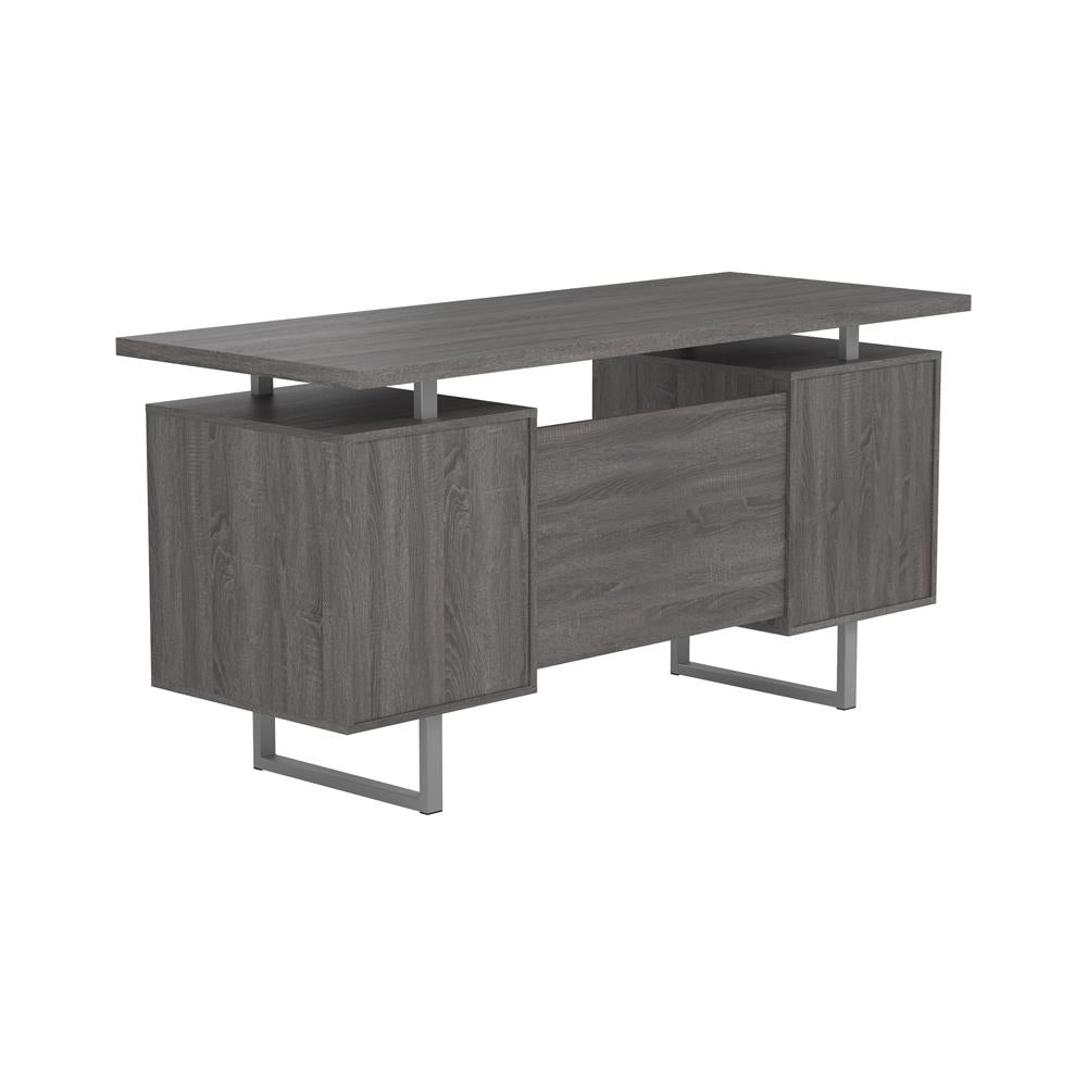Lawtey - Lawtey Floating Top Office Desk Weathered Grey