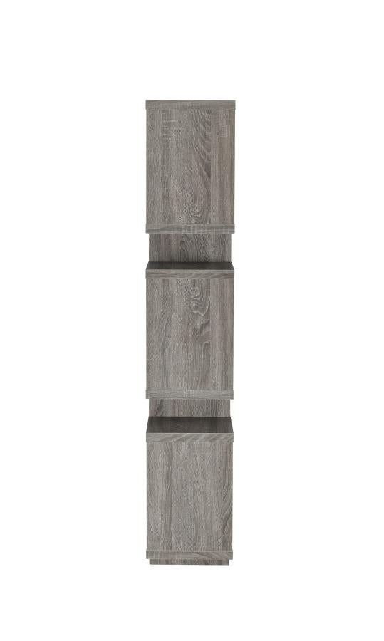 Reid - Reid 3-tier Geometric Bookcase Weathered Grey