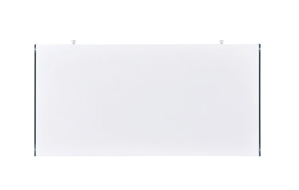 Dobrev - Dobrev 2-drawer Writing Desk Glossy White and Clear