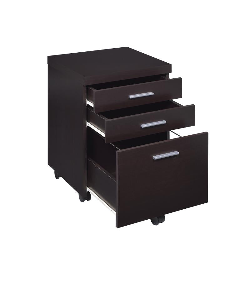 Skylar - Skylar 3-drawer Mobile File Cabinet Cappuccino